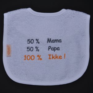Slabbetje 50%mama,50%papa,100%ikke