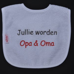 Slabbetje Jullie worden opa & oma