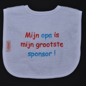 Slabbetje Mijn Opa is mijn grootste sponsor