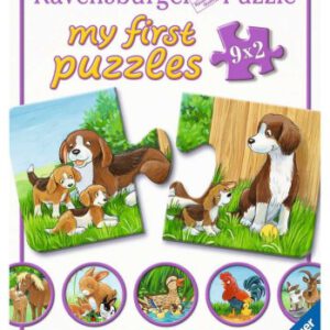 Puzzel My First Dierenfamilies op de boerderij: 9×2 stukjes (050727)