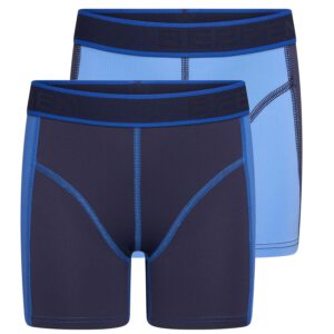 Jongens boxershort Mix and Match blauw/d.blauw 2-pack
