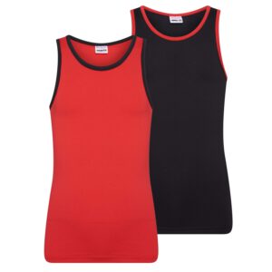 Mix en Match meisjes hemd rood-zwart 2-pack