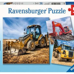 Ravensburger puzzel Bouwmachines aan het werk – Drie puzzels – 49 stukjes -050321