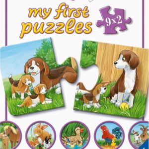 Ravensburger Dierenfamilies op de boerderij – My First puzzles – 9×2 stukjes (050727)